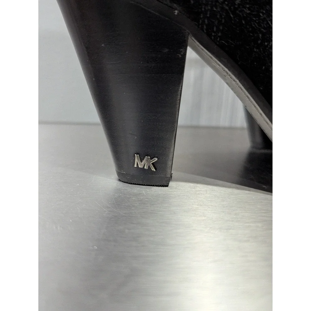 MICHAEL KORS Divia Soft Suede Ankle Boot Black‎ Pull On Heel Women Size 8.5